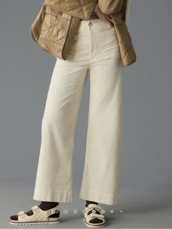 Anthropologie Pants - Anthropologie Maeve The Colette Cream Corduroy Cropped Pants
